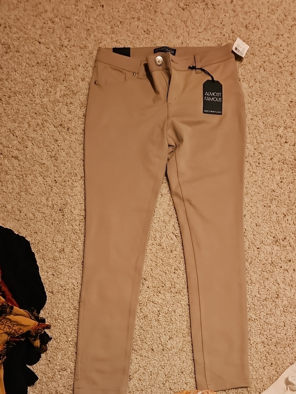 Almost Famous Tan Skinny Ponte Pants